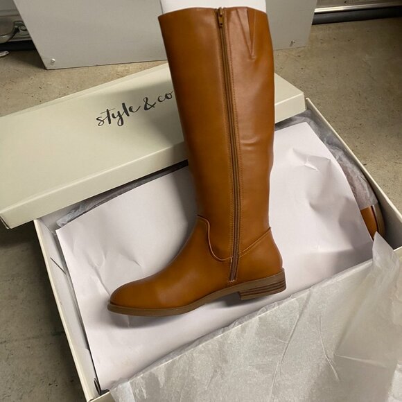 [NEW IN BOX] Style & Co Josephine Riding Boots. Brown (Cognac Smooth). 8.5 - Picture 6 of 8